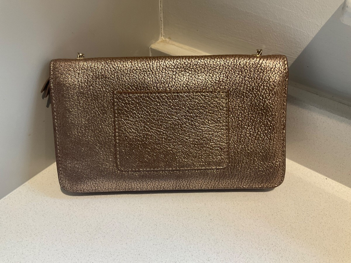 Mulberry bayswater shoulder clutch wallet bag metallic mushroom goatskin leather | eBay UK