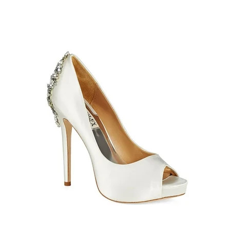 Badgley Mischka Kiara Women s Satin Peep Toe Stiletto Pumps White Size 6.5 | Walmart (US)