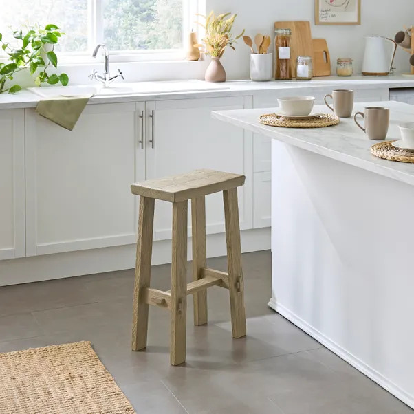 Enola Counter Height Barstool, Rustic Oak | Dunelm