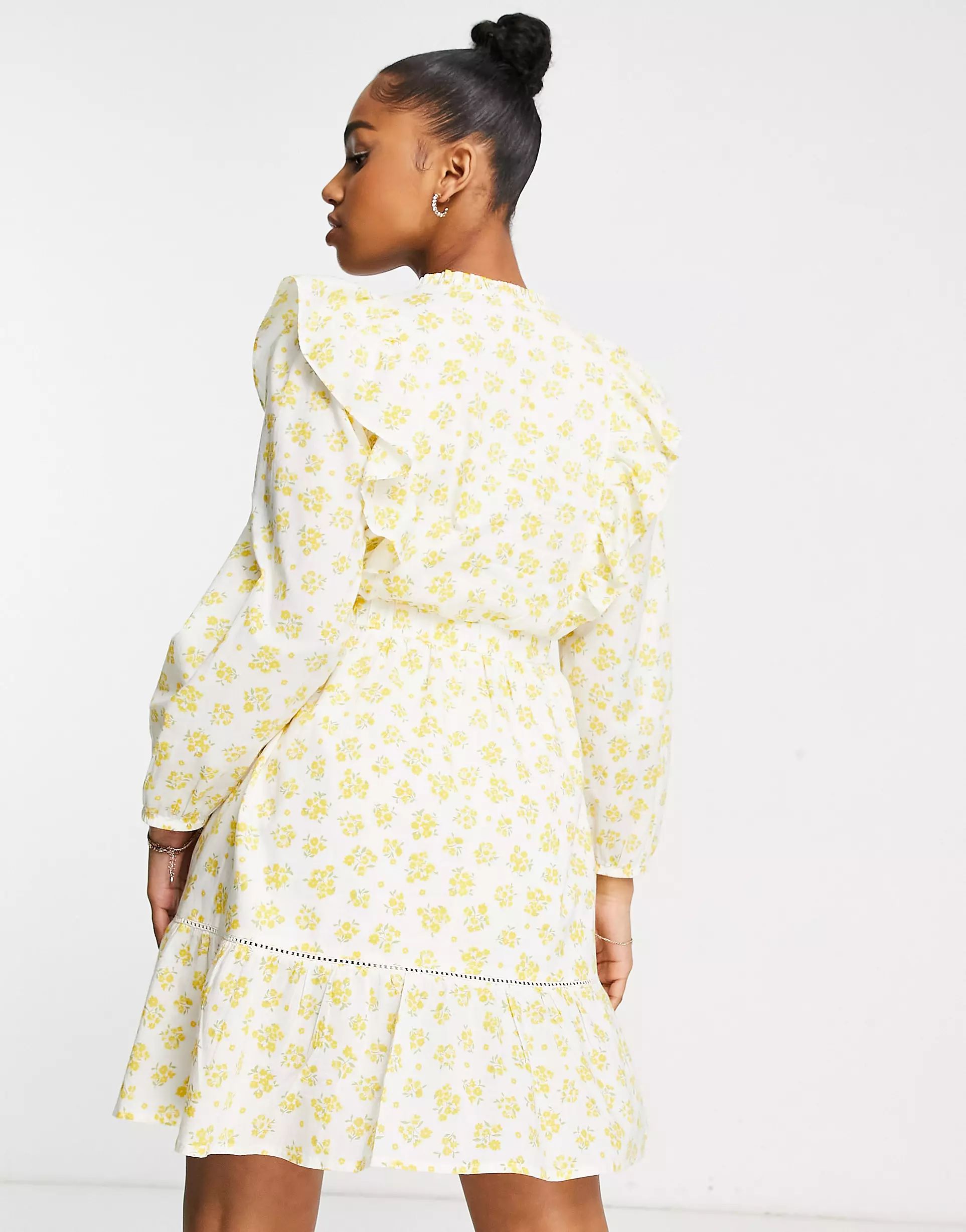 Nobody's Child Stevie floral mini dress in yellow | ASOS (Global)