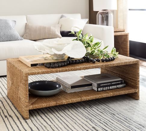 Malibu 36" Woven Square Coffee Table | Pottery Barn (US)