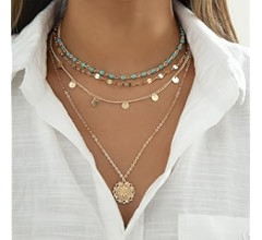 Choistily Charm Necklace for Women Dainty Gold Paperclip Bow Beach Charm Necklace Chunky Cowboy B... | Amazon (US)