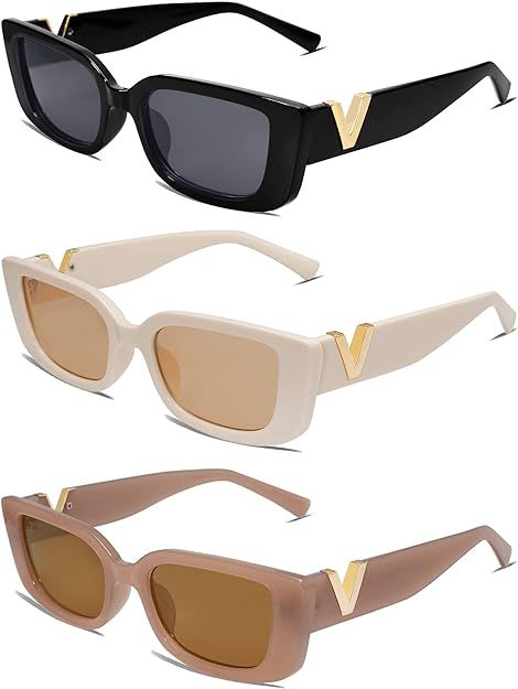 Allarallvr Rectangle Cat Eye Thin Sunglasses for Women 90s Retro Trendy Y2K Aesthetic Vintage Squ... | Amazon (US)