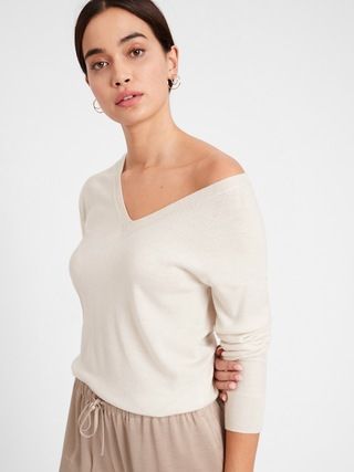 Seamless Merino V-Neck Sweater in Responsible Wool | Banana Republic (US)