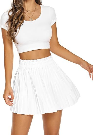 Hotouch Skirt for Women Mini Skirts Versatile A-line Basic Stretchy Flared Skater Skirt XS-XXL | Amazon (US)