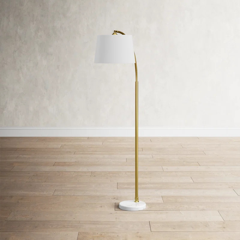 Williar 64.5'' Gold/White Arched/Arc Floor Lamp Set | Wayfair North America