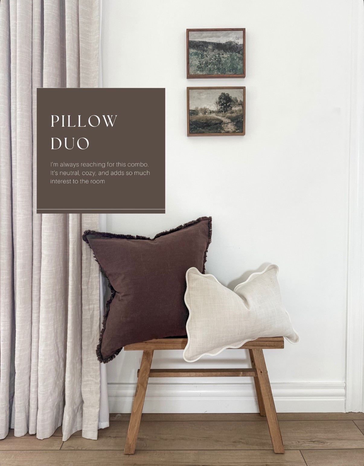A cozy Amazon home staple — pillow duo 🤎

I’m always reaching for this combination. The mix of neutral tones and soft texture adds so much interest without overpowering the space.

It’s cozy, layered, and one of those easy styling pieces that instantly makes a room feel more pulled together. Perfect on a chair, bench, or layered on a bed or sofa.

Simple, timeless, and easy to mix with what you already have.

#LTKstyletip #LTKsale #LTKhome