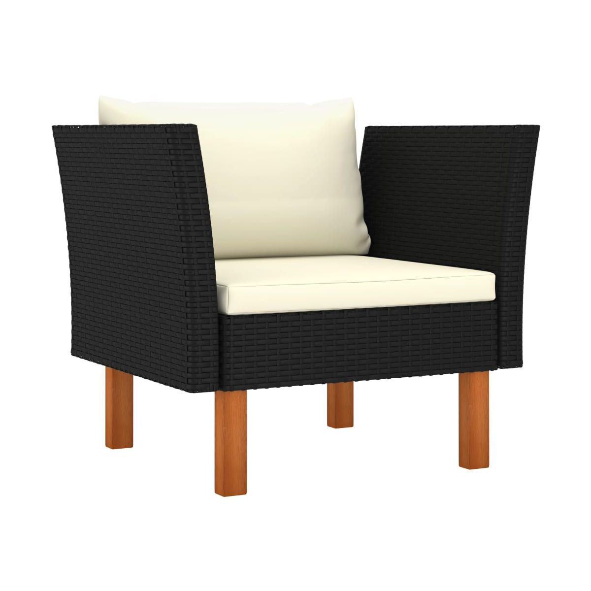 vidaXL Garden Sofa Black PE rattan Medium Removable Covers | Target