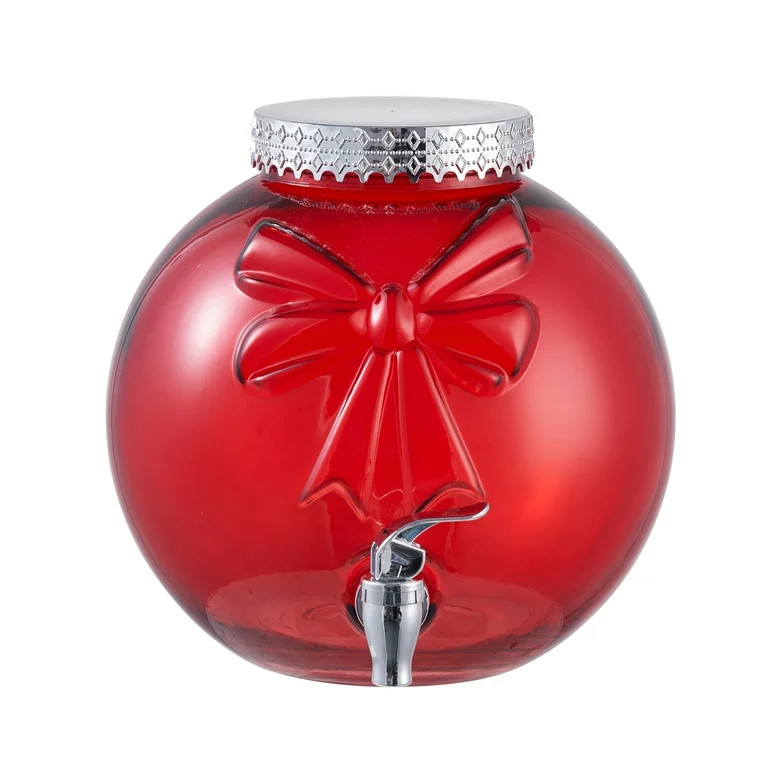 Holiday Time Glass 1.5 Gallon Ornament Dispenser Red | Walmart (US)