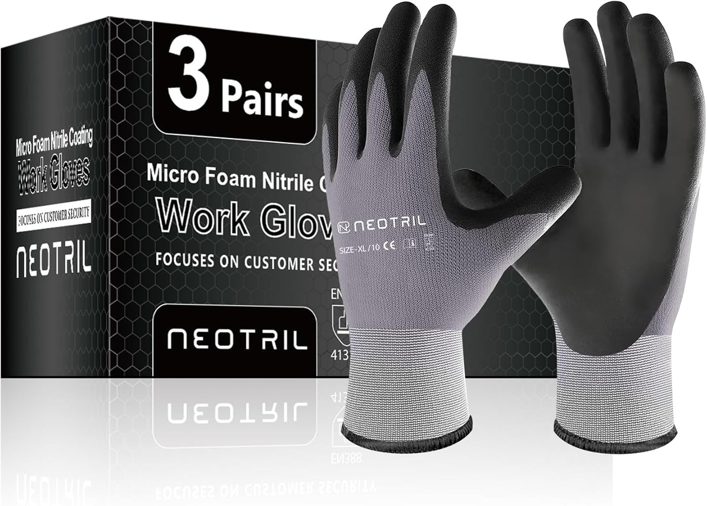 Safety Work Gloves MicroFoam Nitrile Coated-3/6/12/36 Pairs,Breathable Nylon Working Gloves for M... | Amazon (US)