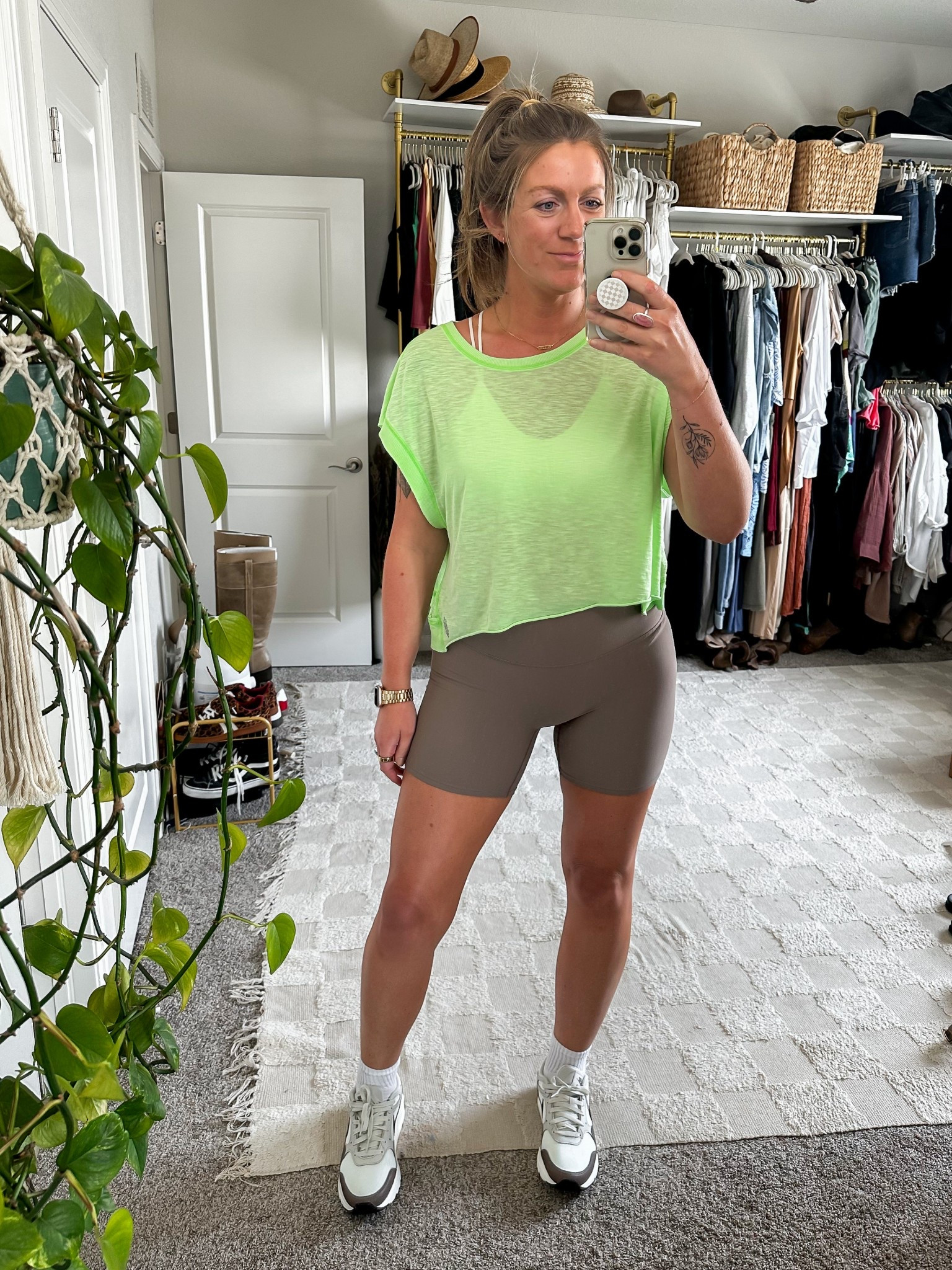 Medium top, large sports bra, large bike shorts, 9.5 men’s sneakers (11 women’s) 

#LTKMidsize #LTKActive #LTKOver40