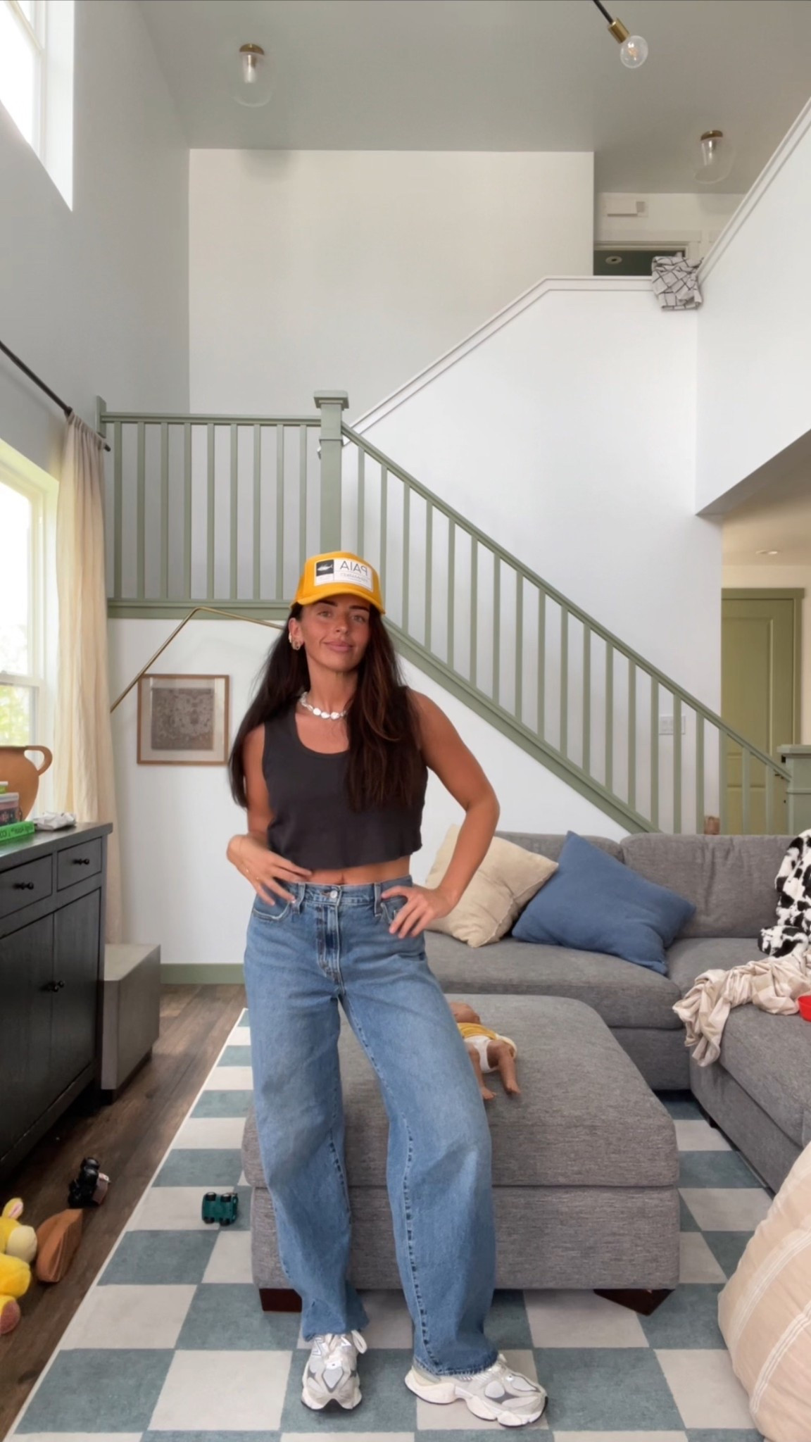 Wearing size 27 in jeans and M in top!