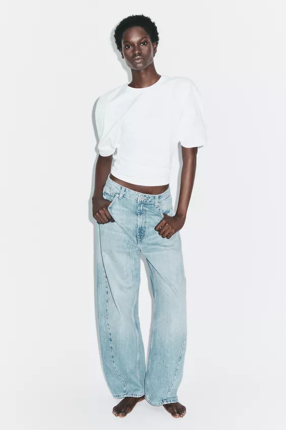 TRF MID-RISE BAGGY BARREL JEANS | Zara US