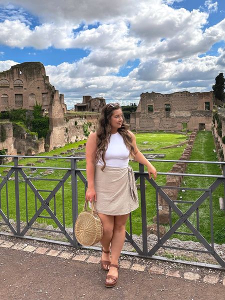 Just Romin’ around the Forum in my favorite skort of all time 🥰 There’s just a few sizes left! My body contour tank is fully in stock and so good I have it in three colors 👌🏻👌🏻👌🏻 My platform sandals are SO comfy - I walked 10 miles in them on this day and my feet were tired by the end but not hurting!! I’d say that’s a win. 

#LTKshoecrush #LTKcurves #LTKtravel