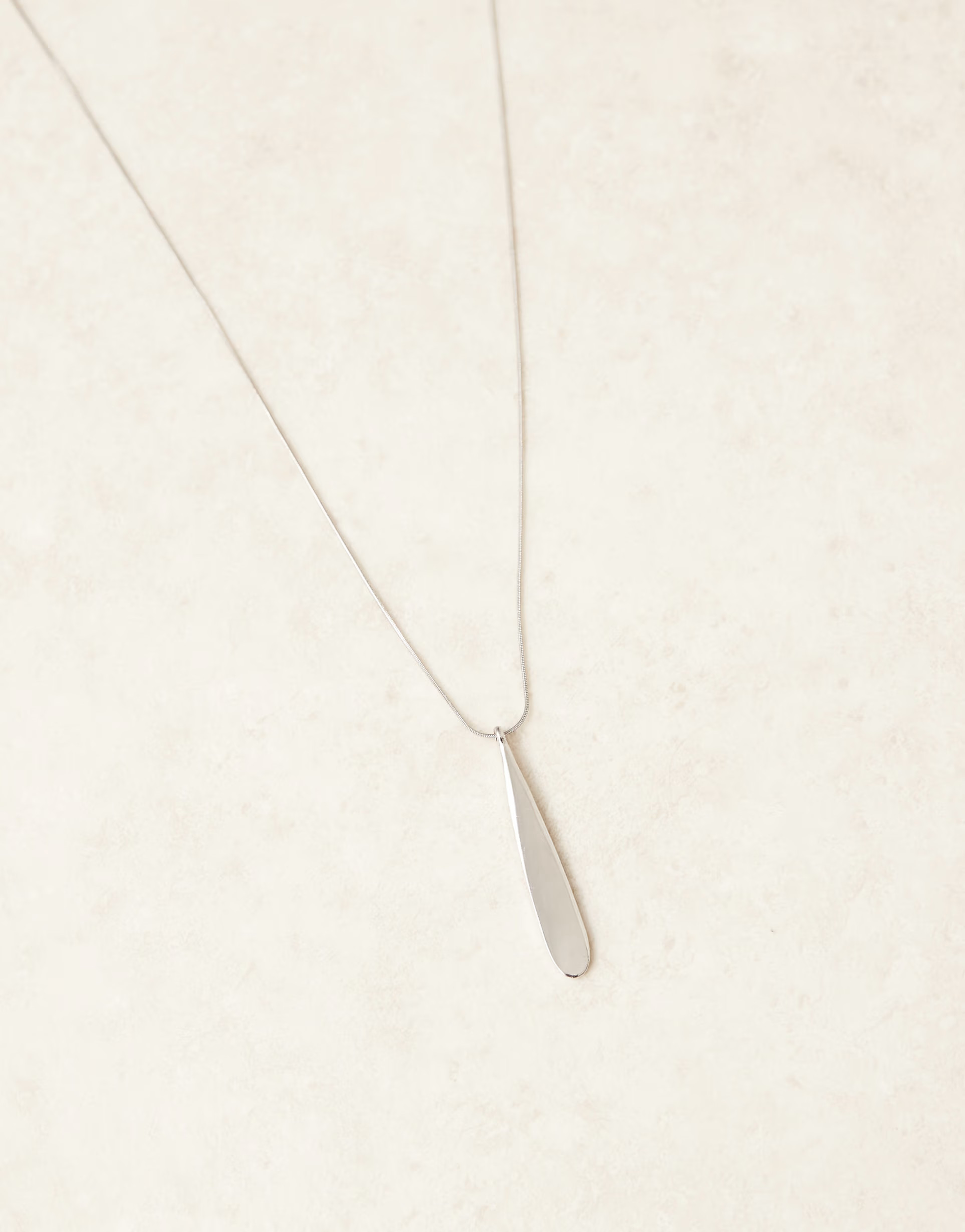 DesignB London long length molten pendant necklace in silver | ASOS (Global)