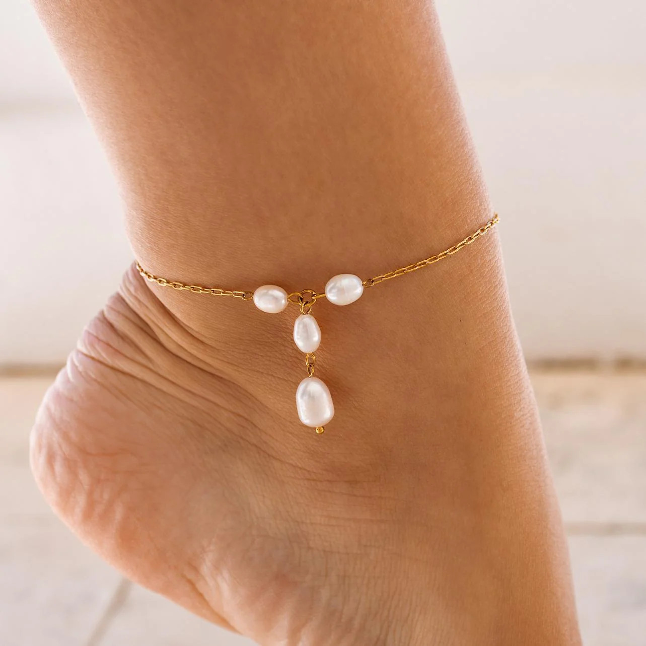Pearl Drop Anklet | ALCO Jewelry