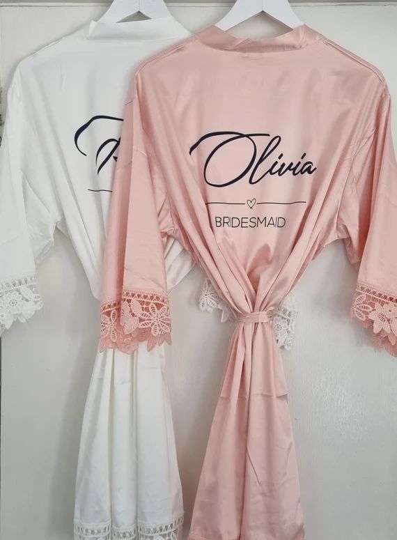 Bridesmaid Robes, Bridal Party Robes, Wedding Dressing Gowns, Satin Bridal Robes, Wedding Robes | Etsy (US)