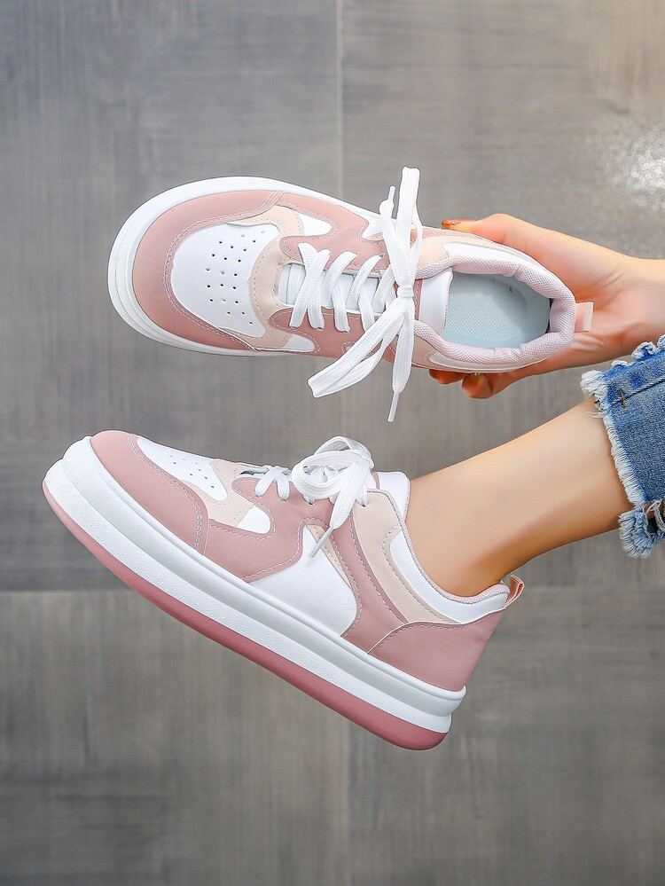 Two Tone Lace-up Front Skate Shoes | SHEIN