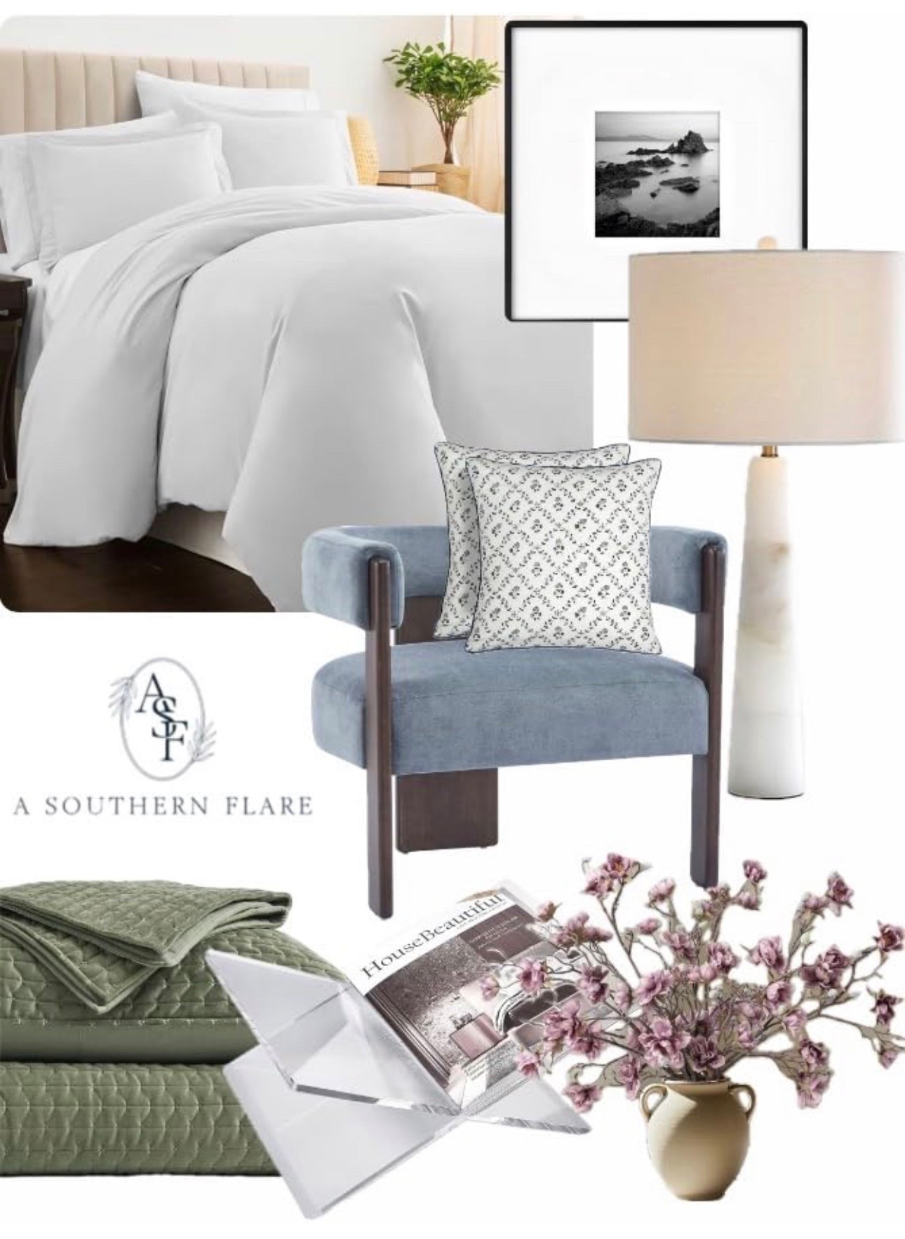 Stylish and comfy, this collection will elevate your home's look. From cozy bedding to chic furniture, these picks are perfect for a serene retreat. #HomeInspo #InteriorDesign bedding, stems, table lamps, frames, accent pillows, book easel

#LTKHome