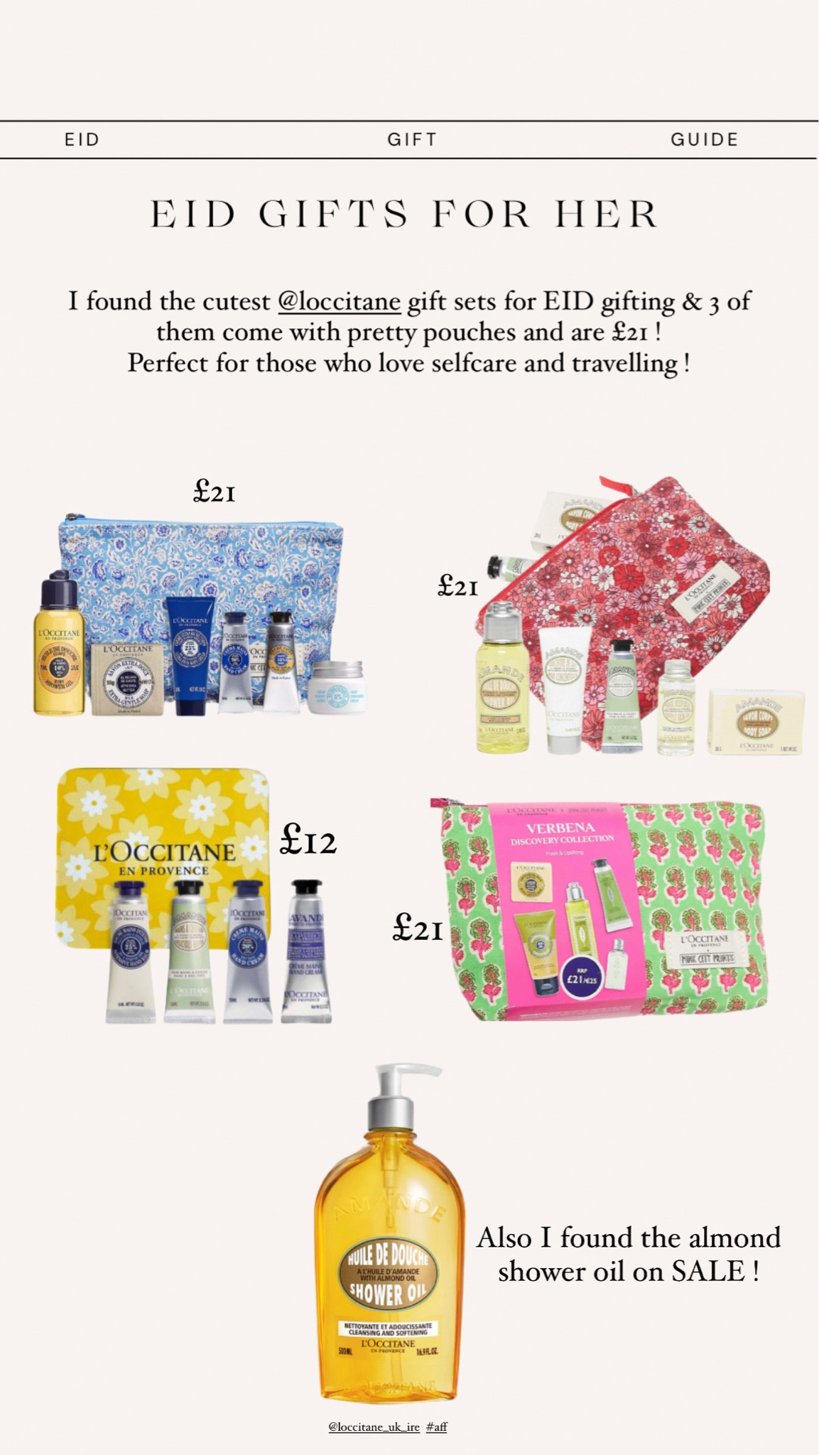 l'occitane gifts for EID




#LTKfindsunder50 #LTKsalealert #LTKbeauty