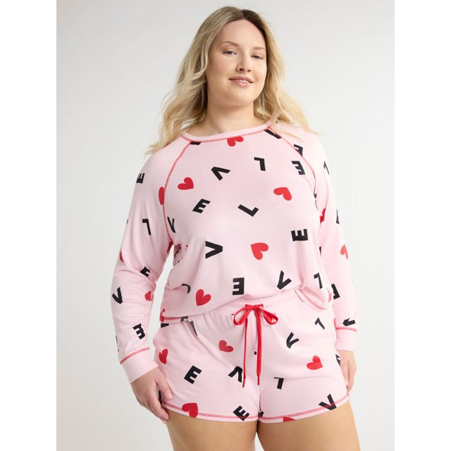 Joyspun Women's and Women’s Plus Hacci Knit Sleep Top, Sizes XS to 3X | Walmart (US)