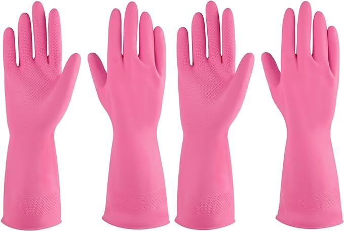 Rubber gloves dishwashing 2 or 4 Pairs for Kitchen,Cleaning gloves for household Reuseable. | Amazon (US)
