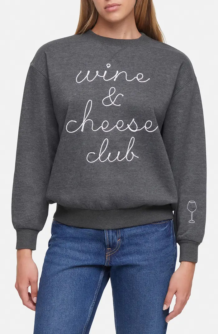 Wildfox Wine & Cheese Charlie Embroidered Sweatshirt | Nordstromrack | Nordstrom Rack