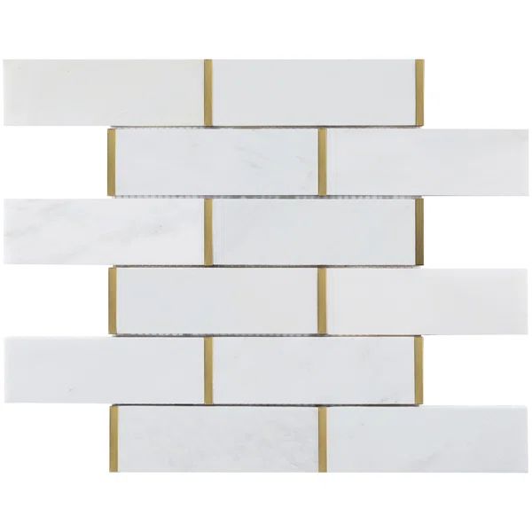 Natural Bianco 11.54'' W x 11.86'' L Marble Tile Mosaic Sheet | Wayfair Professional