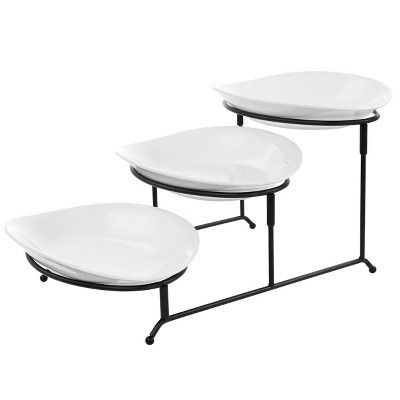 3-Tier Oval Plate Porcelain Serveware Set - Elama | Target