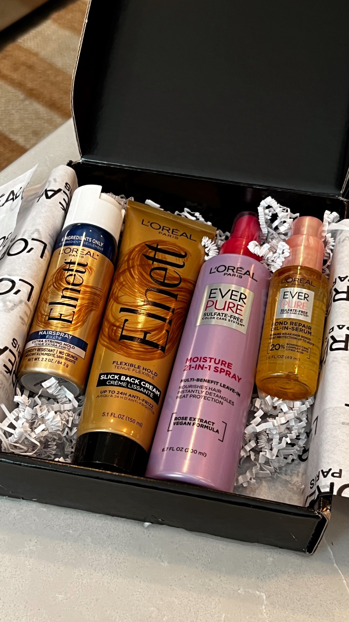 EVERPURE 2-IN-1 SPRAY / 450° HEAT PROTECTION
SPRAY ON DAMP HAIR AFTER / WASHING HAIR FOR INSTANT DETANGLING / SPRAY ON DRY HAIR BEFORE RE-STYLING FOR FRIZZ CONTROL
LOREAL EVERPURE BOND REPAIR OIL / PREVENTS BREAKAGE AS WELL AS THE LEADING [$30J BONDING OIL
/ HAIR THAT LOOKS AND FEELS INSTANTLY LESS DAMAGED
LOREAL ELNETT SLICK BACK CREAM HUMIDITY RESISTANCE
/ BRUSHABLE HOLD / NO STICK, NO CRUNCH
ELNETT HAIRSPRAY SOFT-TOUCH & BRILLIANT SHINE / LIGHTWEIGHT BRUSHABLE HOLD
• NO CRUNCH, NO STICK SILKY FINISH


#LTKBeauty #LTKselfcare #LTKgrwm