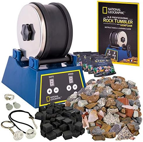 NATIONAL GEOGRAPHIC Rock Tumbling Kit - 3LB Extra Large Capacity, 3LB Rough Gemstones, 4 Polishin... | Amazon (US)