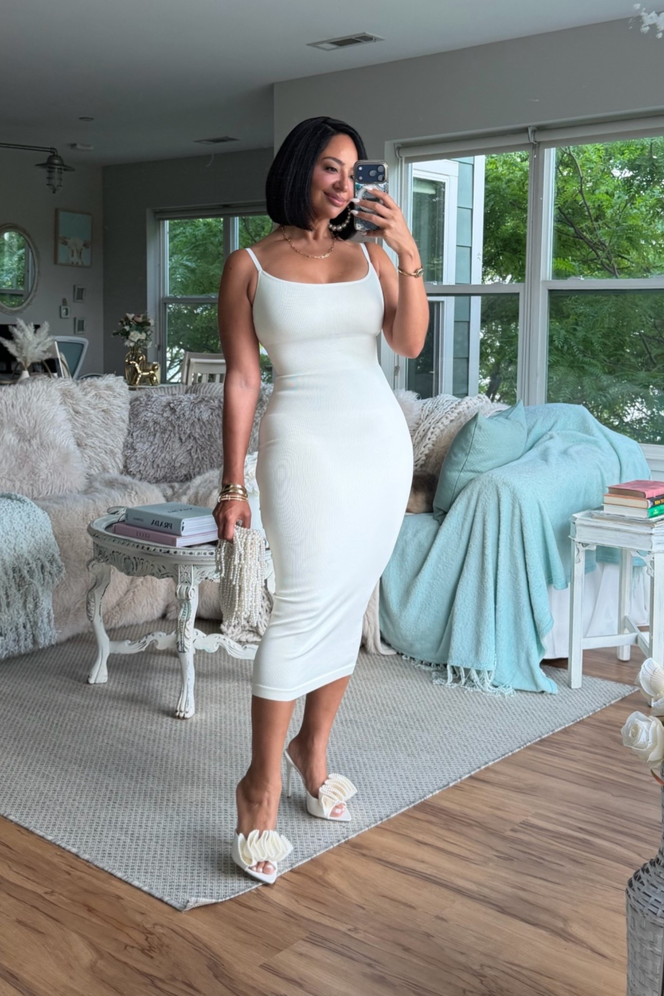 Summer white! 🤍 This dress is SNATCHING and has no shapewear in it. It’s all the fabric! It doesn’t come in whole sizes so I’m wearing the M/L because I thought the XS/S would probably be too snug. I usually wear a S or M in dresses. So cute for a summer date outfit or dinner with the girls. The white version is available on TikTok only (so far!) Check my showcase on my TikTok profile to get one!

#LTKOver40 #LTKPetite #LTKootd