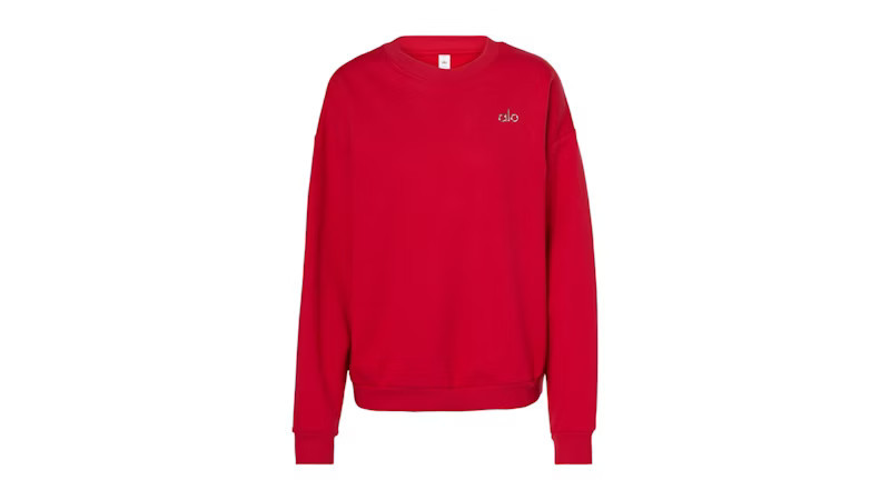 Women's Alo Yoga Accolade CottonBlend Terry Sweatshirt in Bold Red | StockX