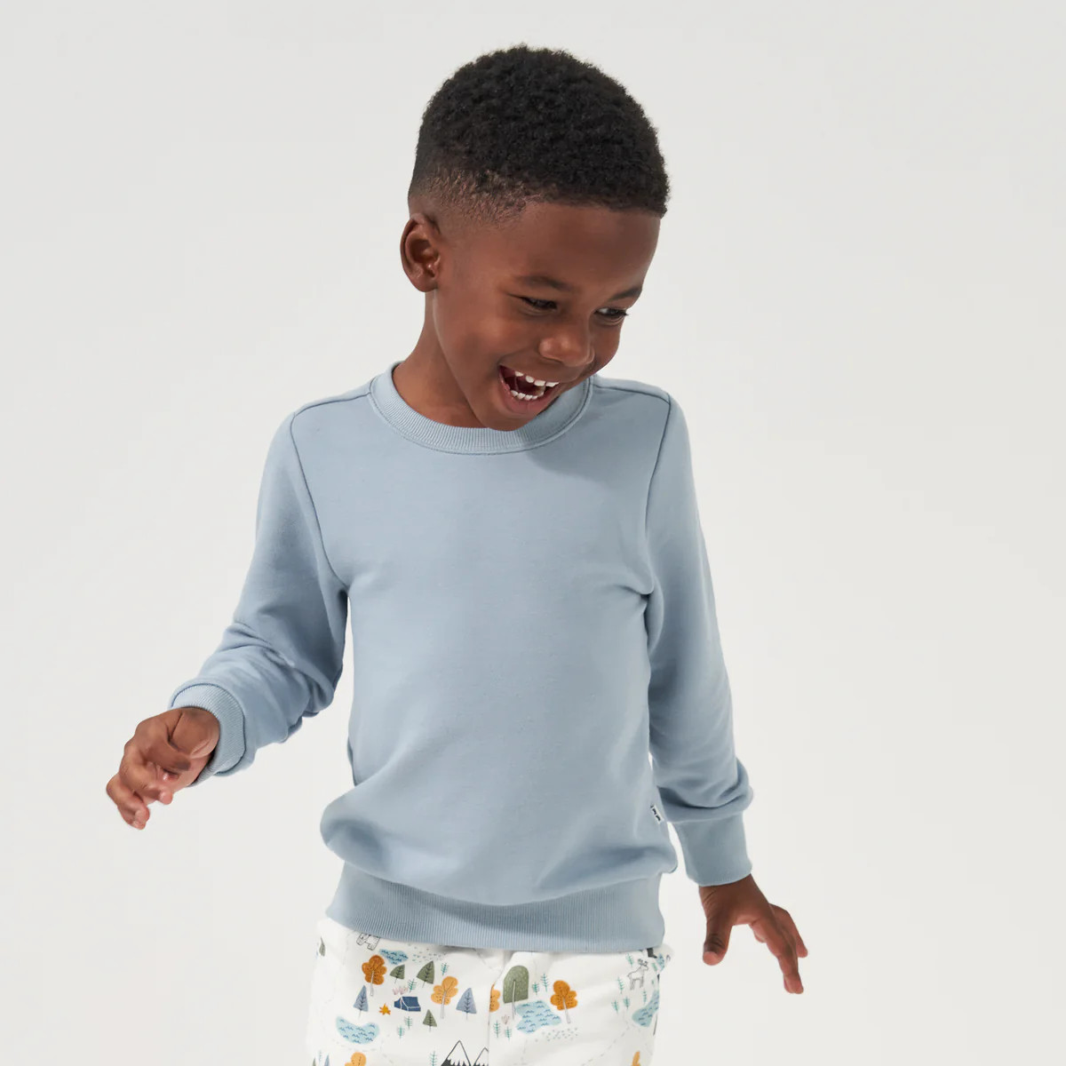 Fog Elbow Patch Crewneck | Little Sleepies