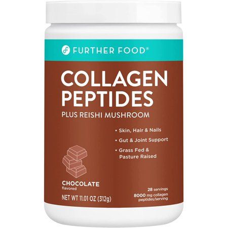 Further Food Chocolate Collagen Peptides Powder Grass-Fed Pasture-Raised Hydrolyzed Type 1 & 3 Prote | Walmart (US)