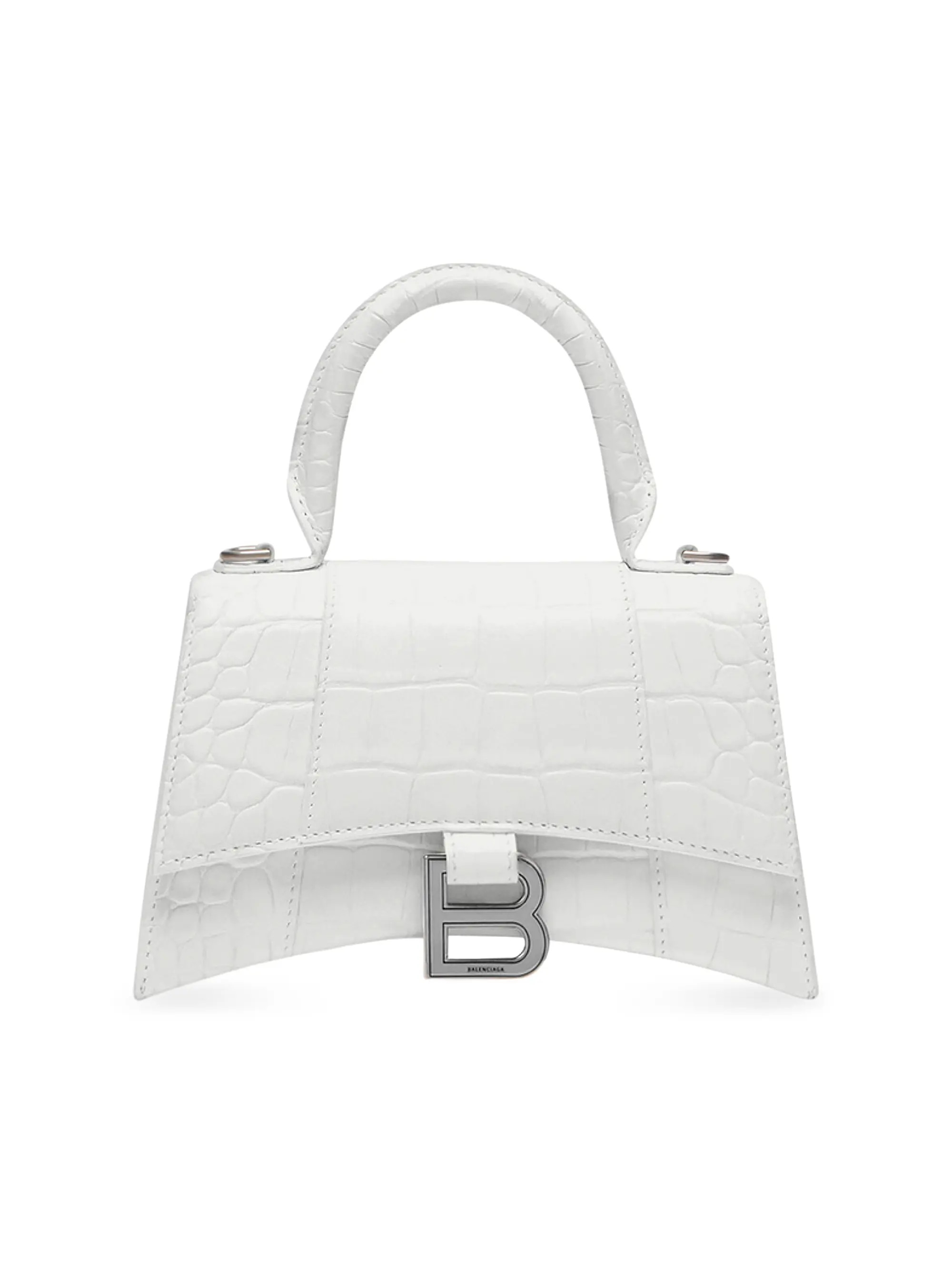 Balenciaga Hourglass XS Handbag Crocodile Embossed | Saks Fifth Avenue | Saks Fifth Avenue