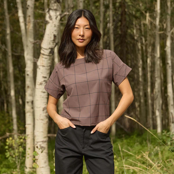 Boss Tee, Brown/Black Windowpane | Albion Fit