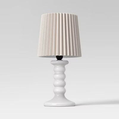 Mini Stick Table Lamp with Pleated Shade White - Room Essentials™ | Target