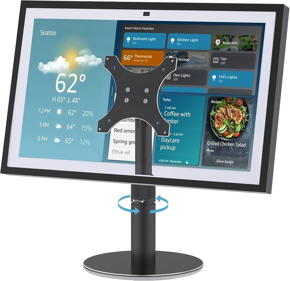 Almoz Desk Stand for Echo Show 21, Echo Show 15 (All Generations), Raises Up to 9.5" from Desk, T... | Amazon (US)