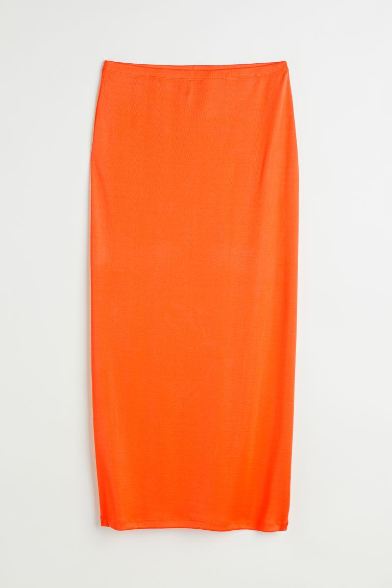 H & M - Ribbed Skirt - Orange | H&M (US + CA)