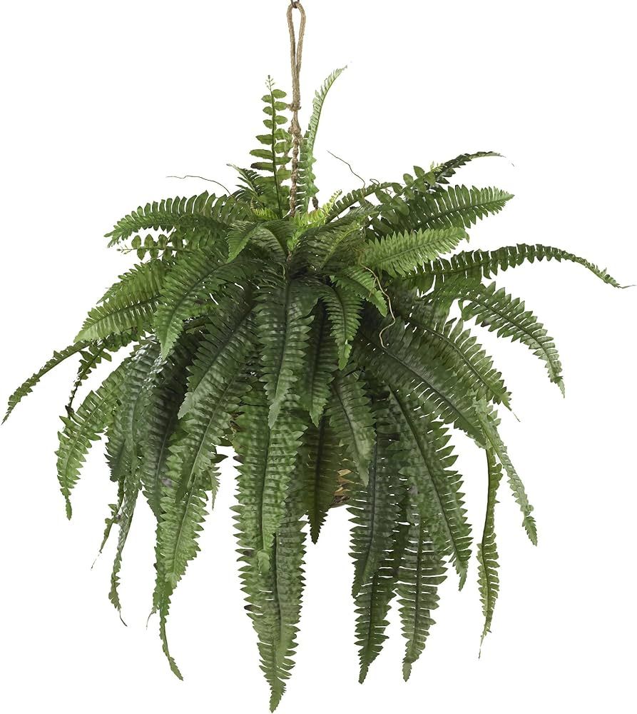 Nearly Natural 6774 22in. Large Boston Fern Hanging Basket,Green | Amazon (US)