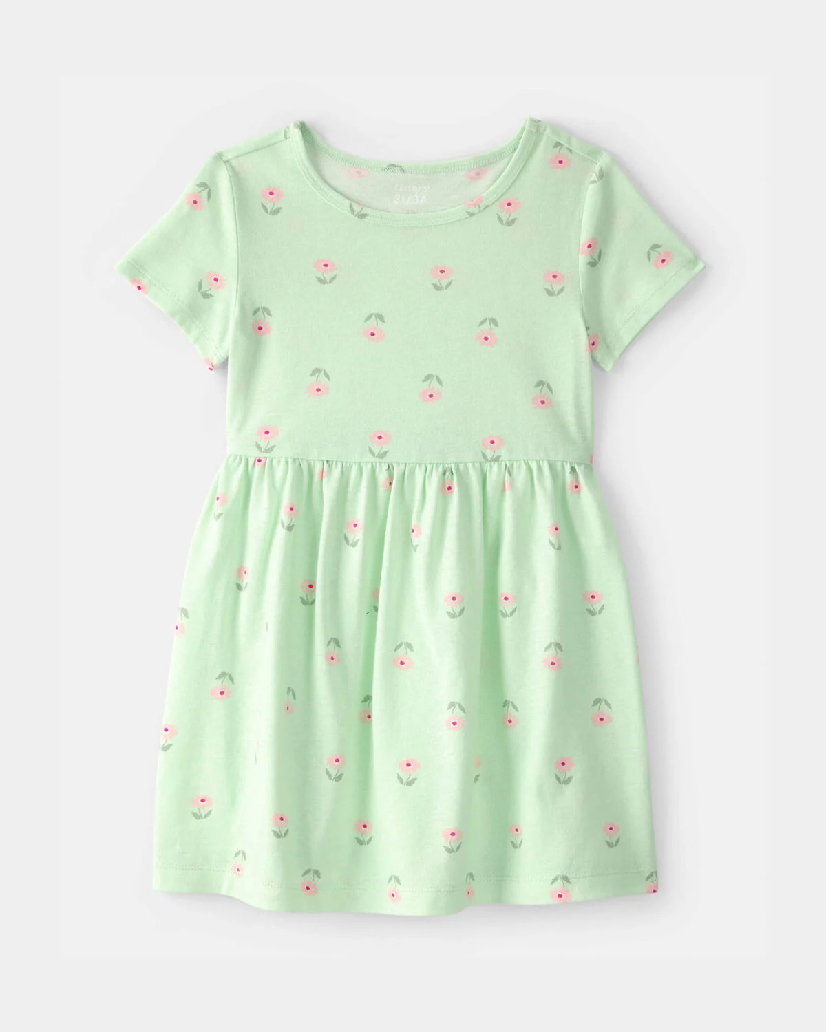 Toddler Girl Floral Short-Sleeve Dress - Green | Carter's | Carter's Inc