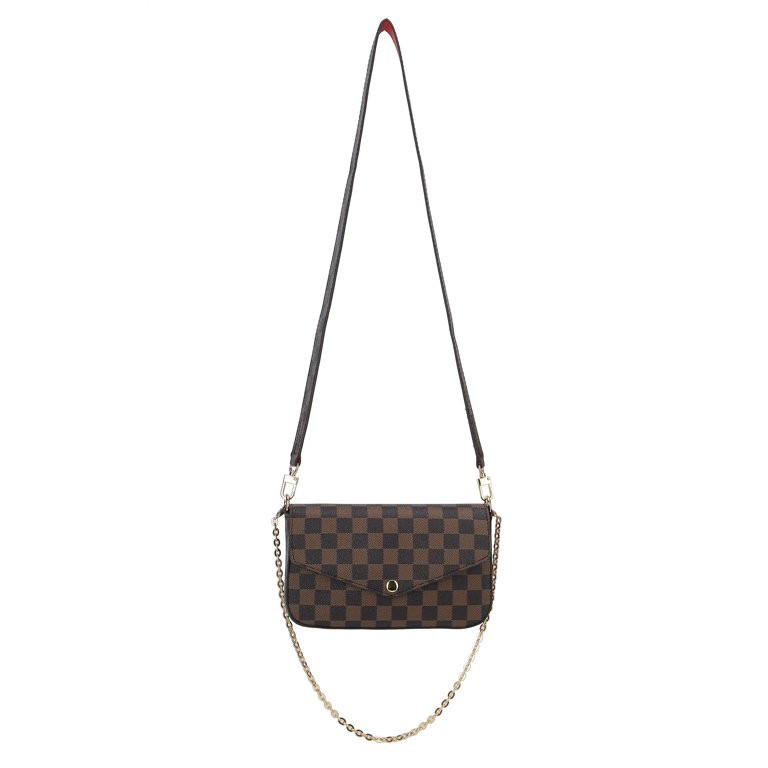 Miss Checker Womens Checkered Tote Shoulder Bag 5 in 1 Leather Shoulder Purse With 2 inner Pouch ... | Walmart (US)
