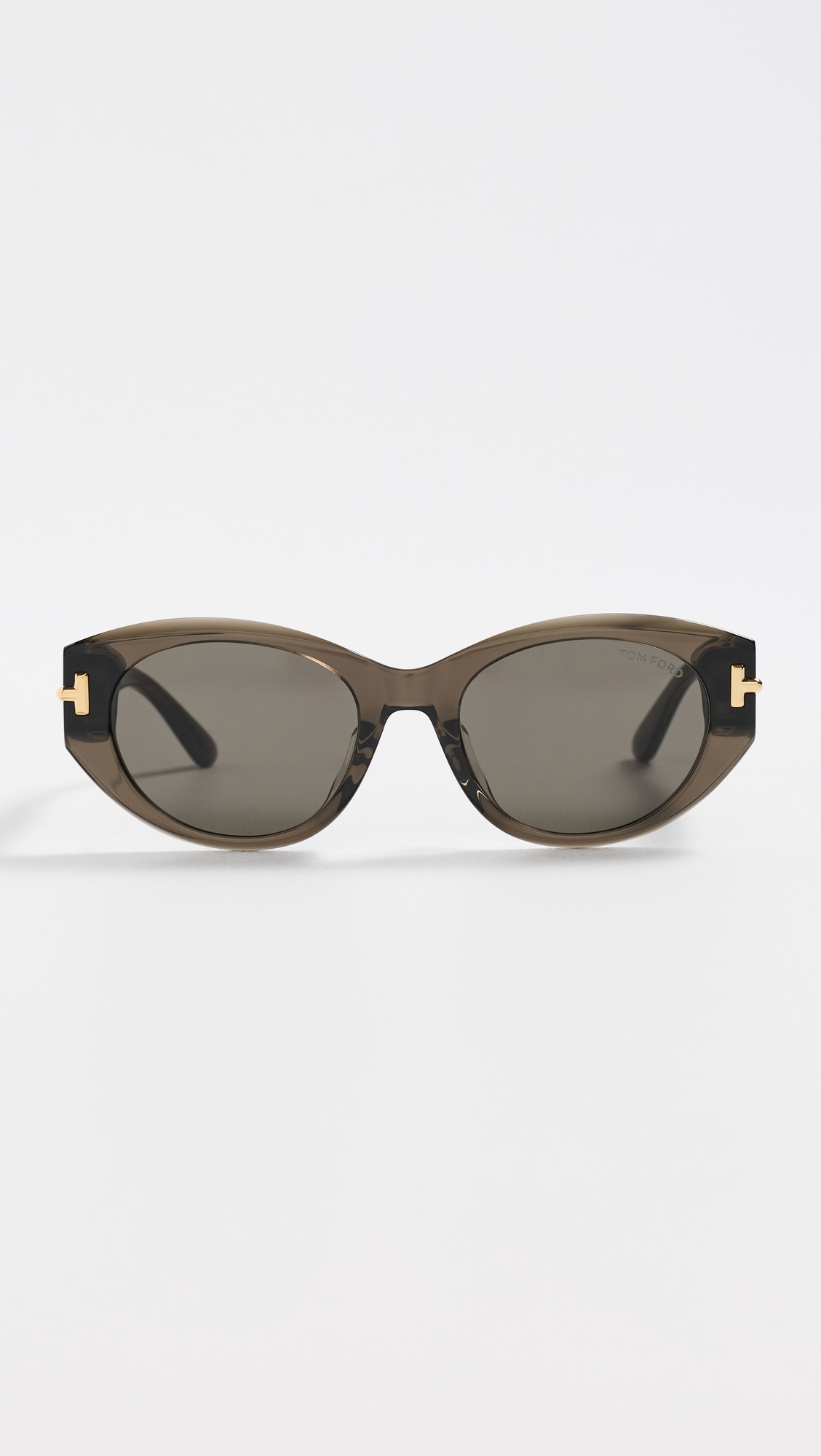 Tom Ford Icon Round Sunglasses Shiny Transparent Mink One Size | Shopbop