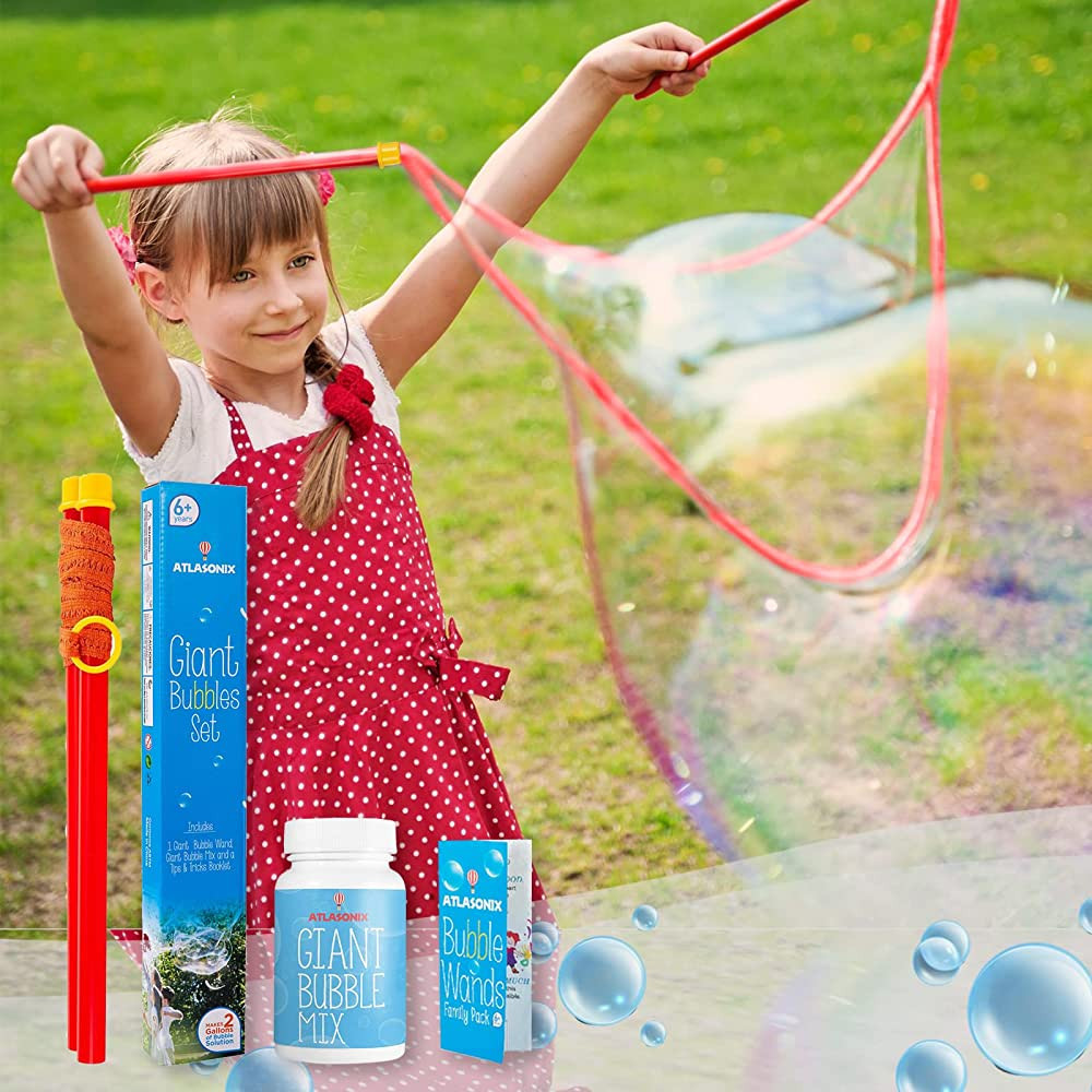 Atlasonix Giant Bubble Wands, Giant Bubble Maker, Big Bubble Wand, Large Bubble Wand, Bubble Stic... | Amazon (US)