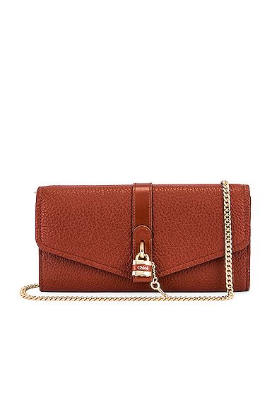Chloe Aby Wallet on Chain Bag in Sepia Brown - Brown. Size all. | FWRD 