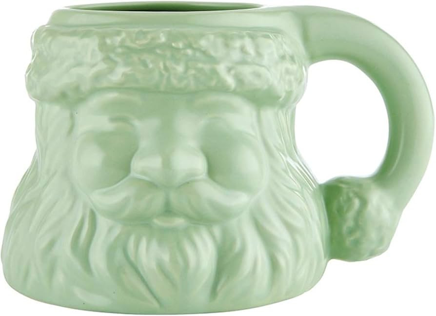 Slant Collections Christmas Mug Ceramic Santa Claus Shaped Coffee Cup, 15-Ounce, Green | Amazon (US)