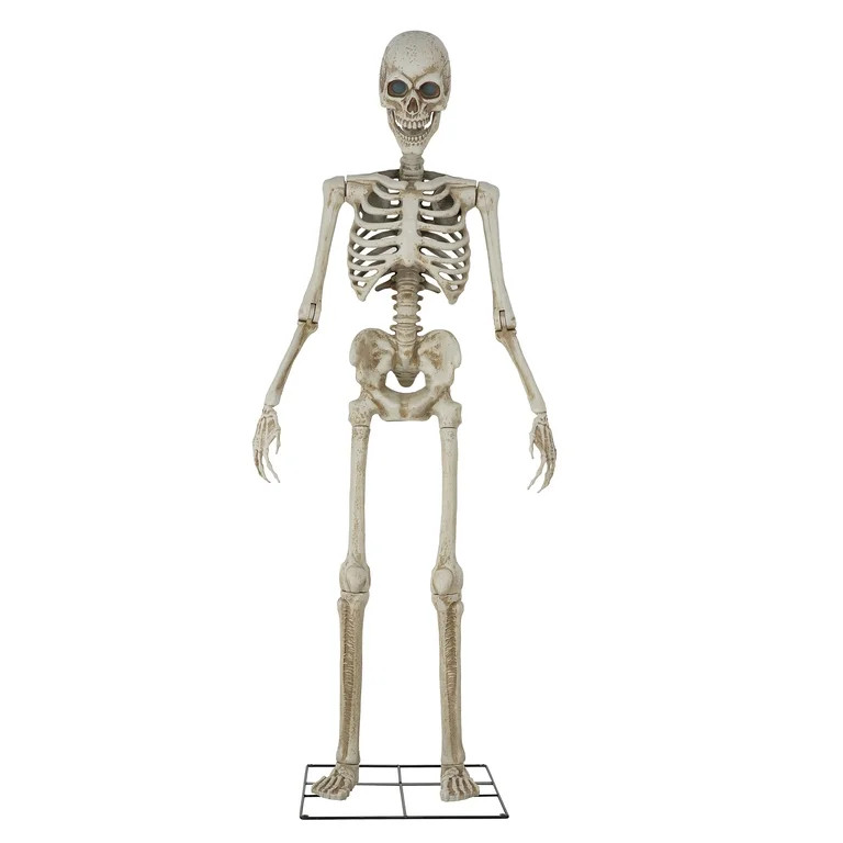 8-Foot Animated Skeleton Plastic Outdoor Halloween Decor by Way to Celebrate | Walmart (US)
