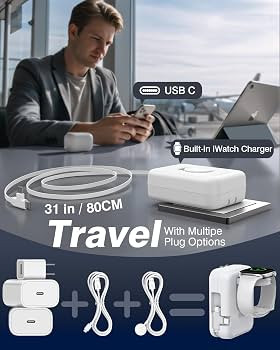 3 in 1 Retractable Wall Charger for Apple Watch,36W Fast Charging Block with 31 Inch Cables,Multi... | Amazon (US)