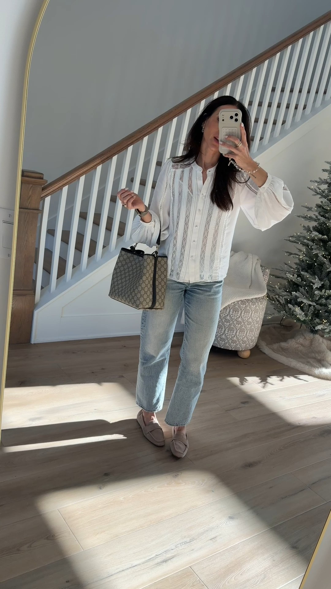 Todays outfit im wearing xs in shirt 

#LTKItBag #LTKHoliday #LTKShoeCrush